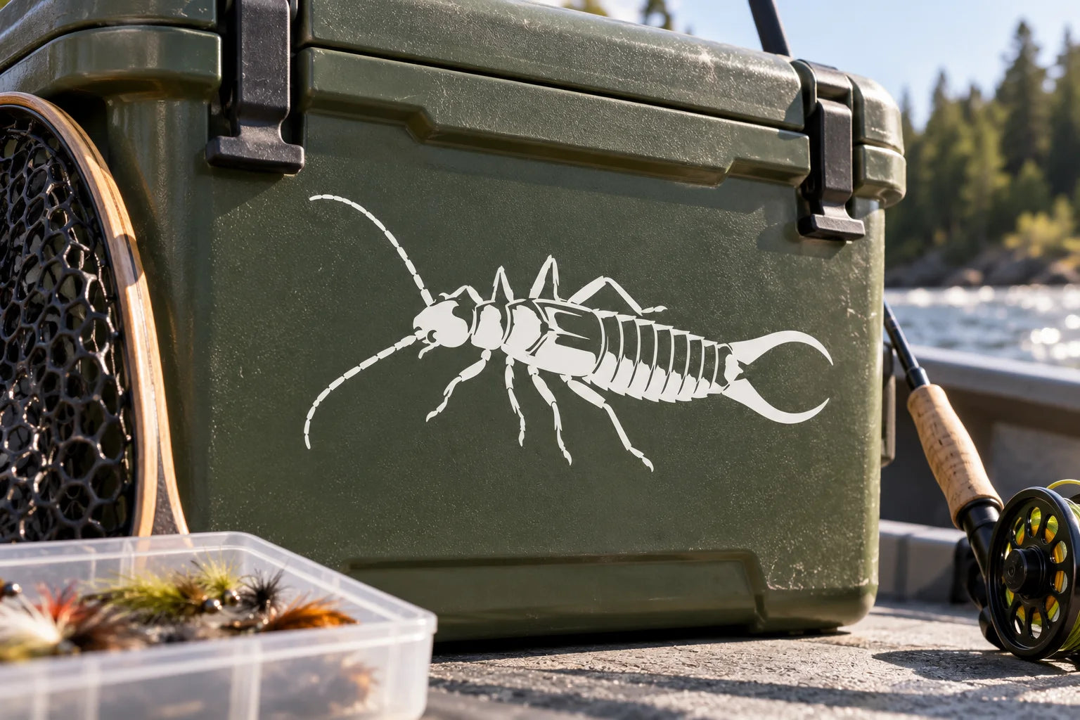 Illustrative Pincher Bug Decals vinyl application in a realistic separate close-up lifestyle scene.