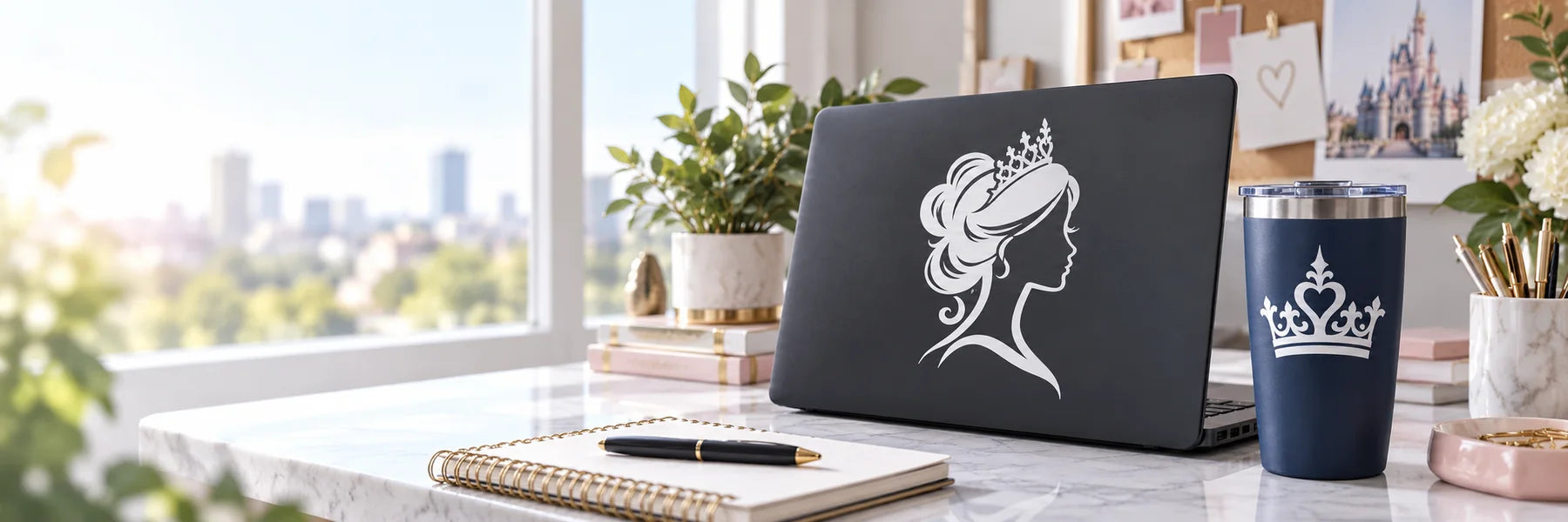 Illustrative Princess Decals vinyl application in a realistic panoramic lifestyle scene.