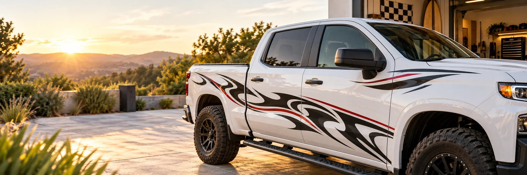 Illustrative Graphics Decals vinyl application in a realistic panoramic lifestyle scene.