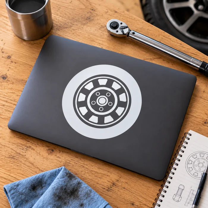 Tire and Rim Decals — illustrative vinyl application
