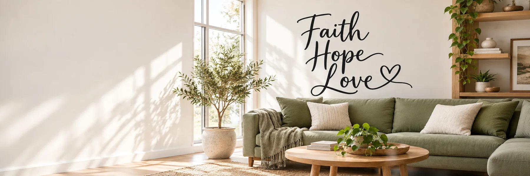 Illustrative Saying Quotes vinyl application in a realistic panoramic lifestyle scene.