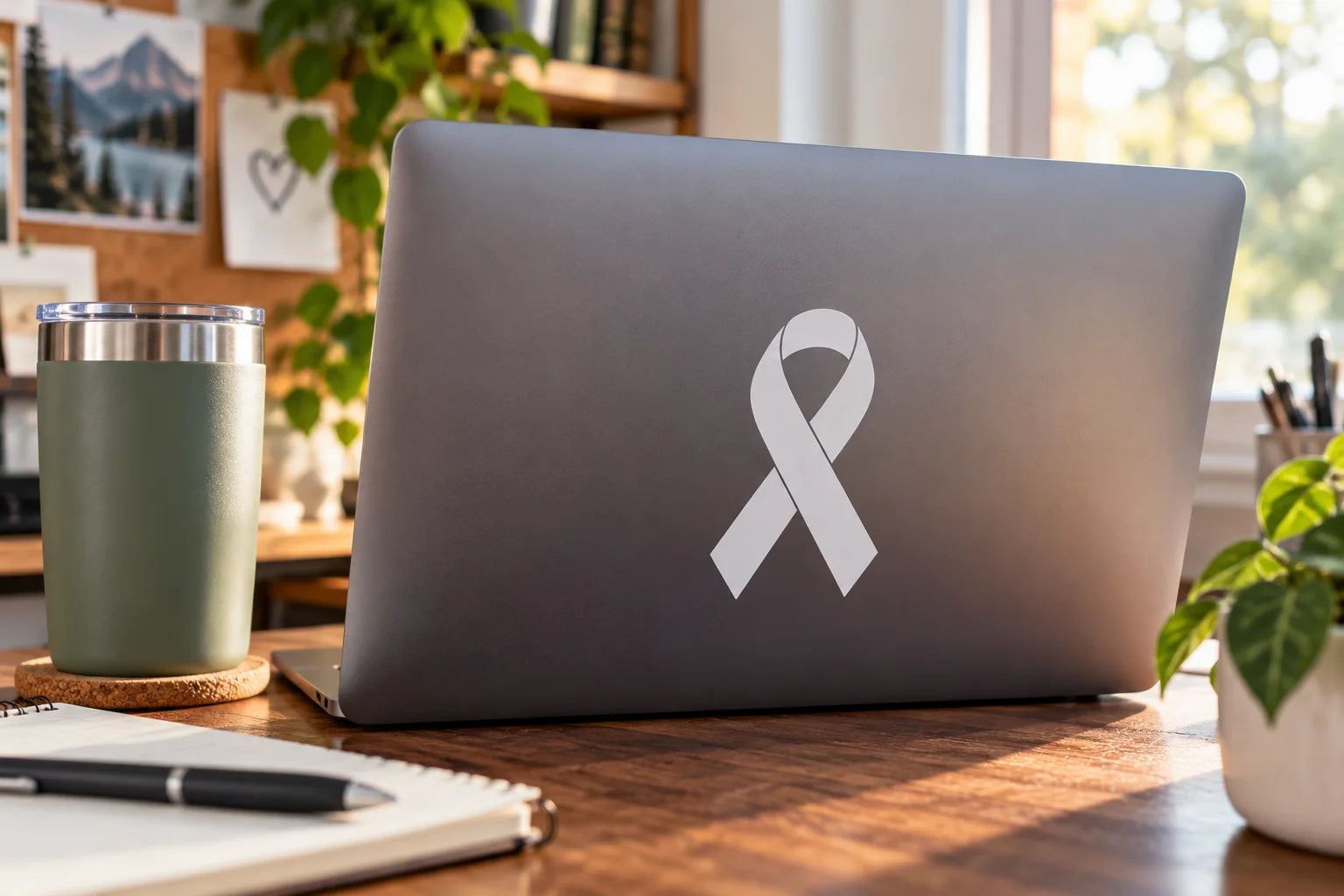 Illustrative Ribbon Decals vinyl application in a realistic separate close-up lifestyle scene.