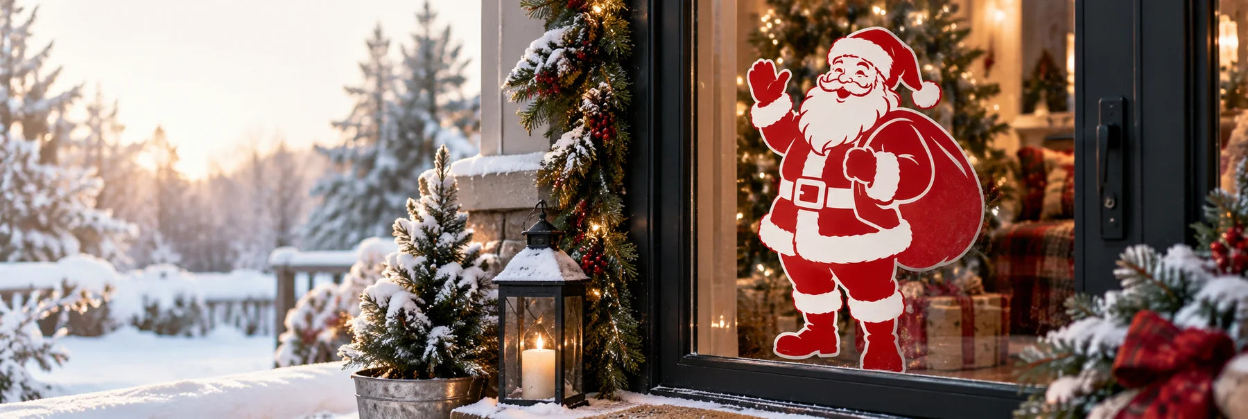 Illustrative Santa Decals vinyl application in a realistic panoramic lifestyle scene.