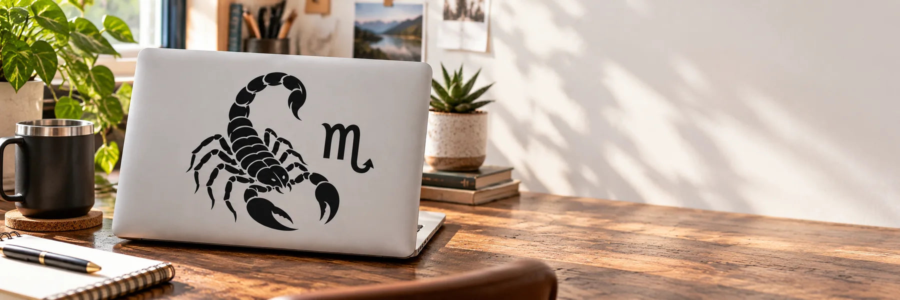 Illustrative Scorpio vinyl application in a realistic panoramic lifestyle scene.