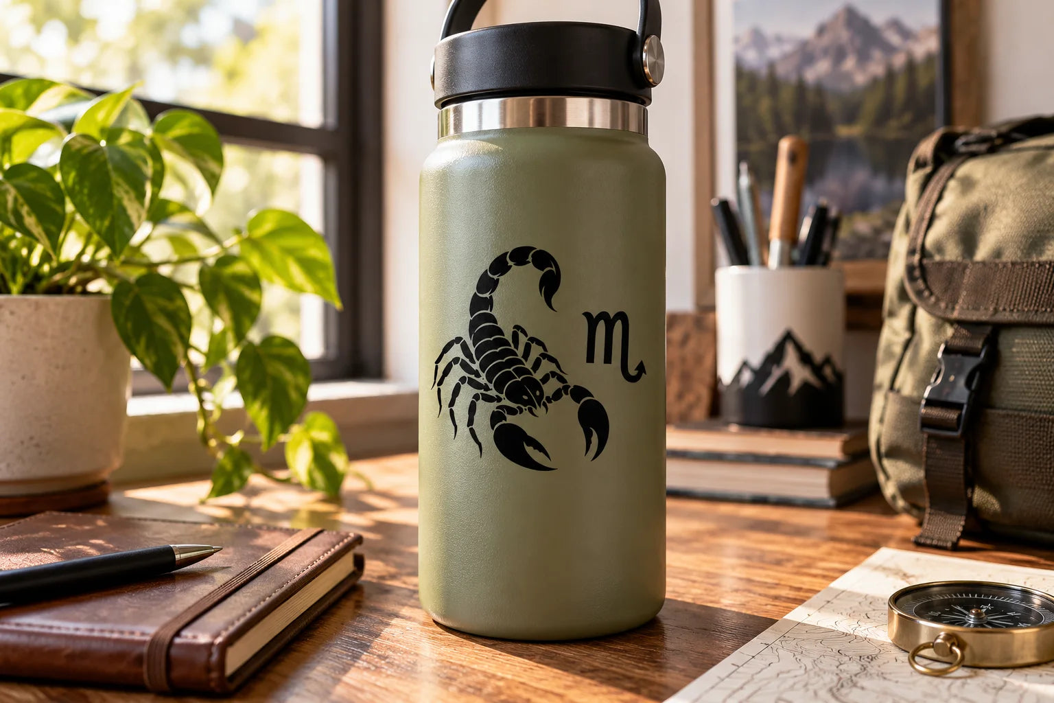 Illustrative Scorpio vinyl application in a realistic separate close-up lifestyle scene.