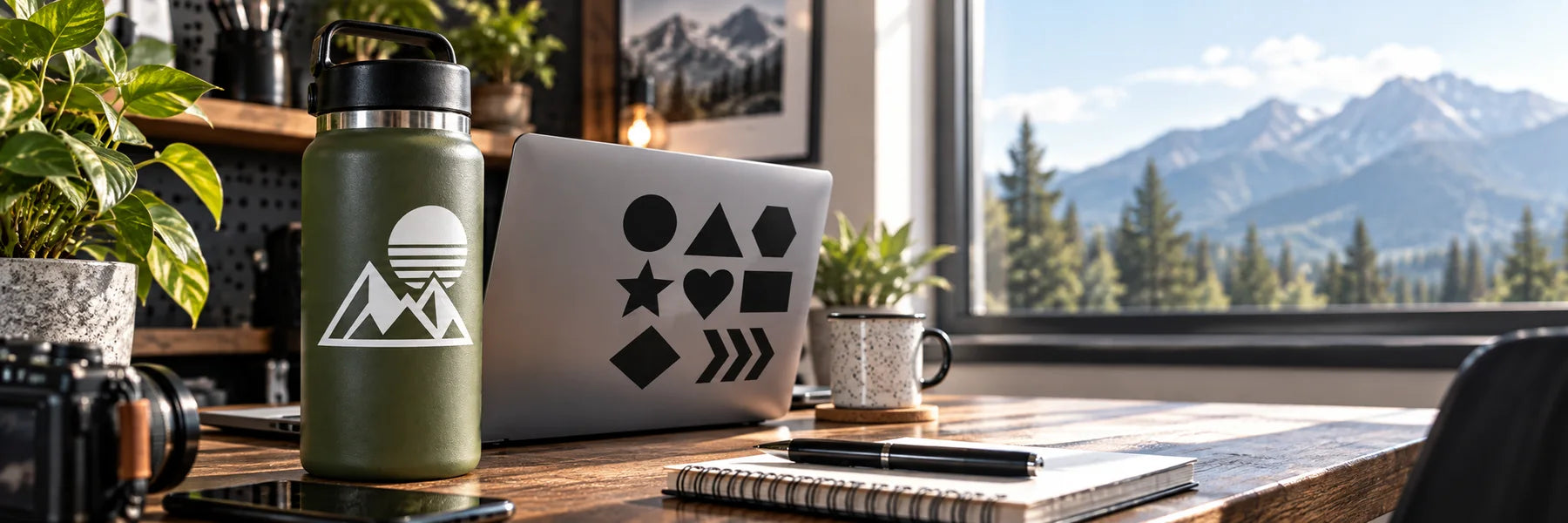 Illustrative Shape Decals vinyl application in a realistic panoramic lifestyle scene.