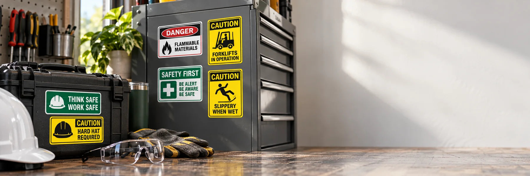 Illustrative Signs vinyl application in a realistic panoramic lifestyle scene.