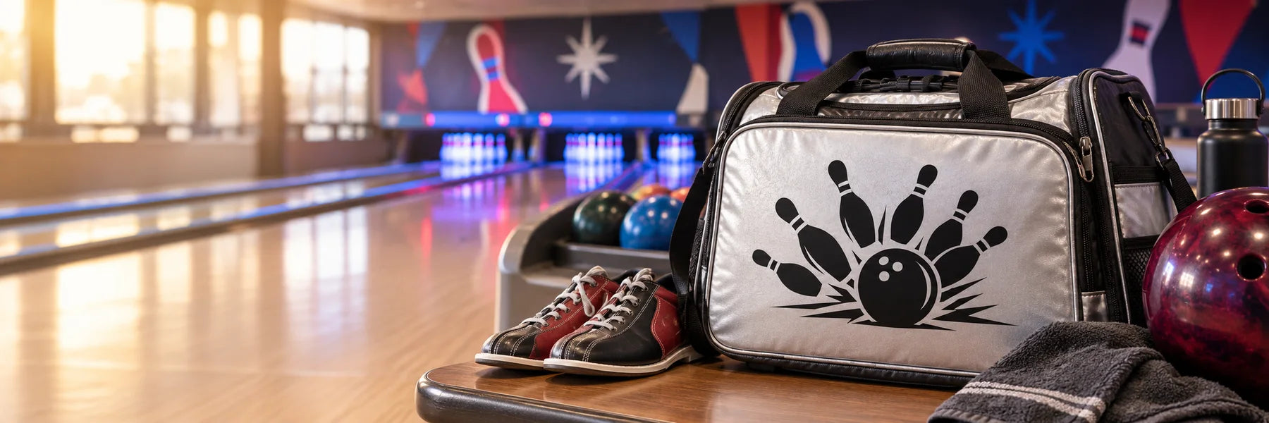 Illustrative Bowling Decals vinyl application in a realistic panoramic lifestyle scene.