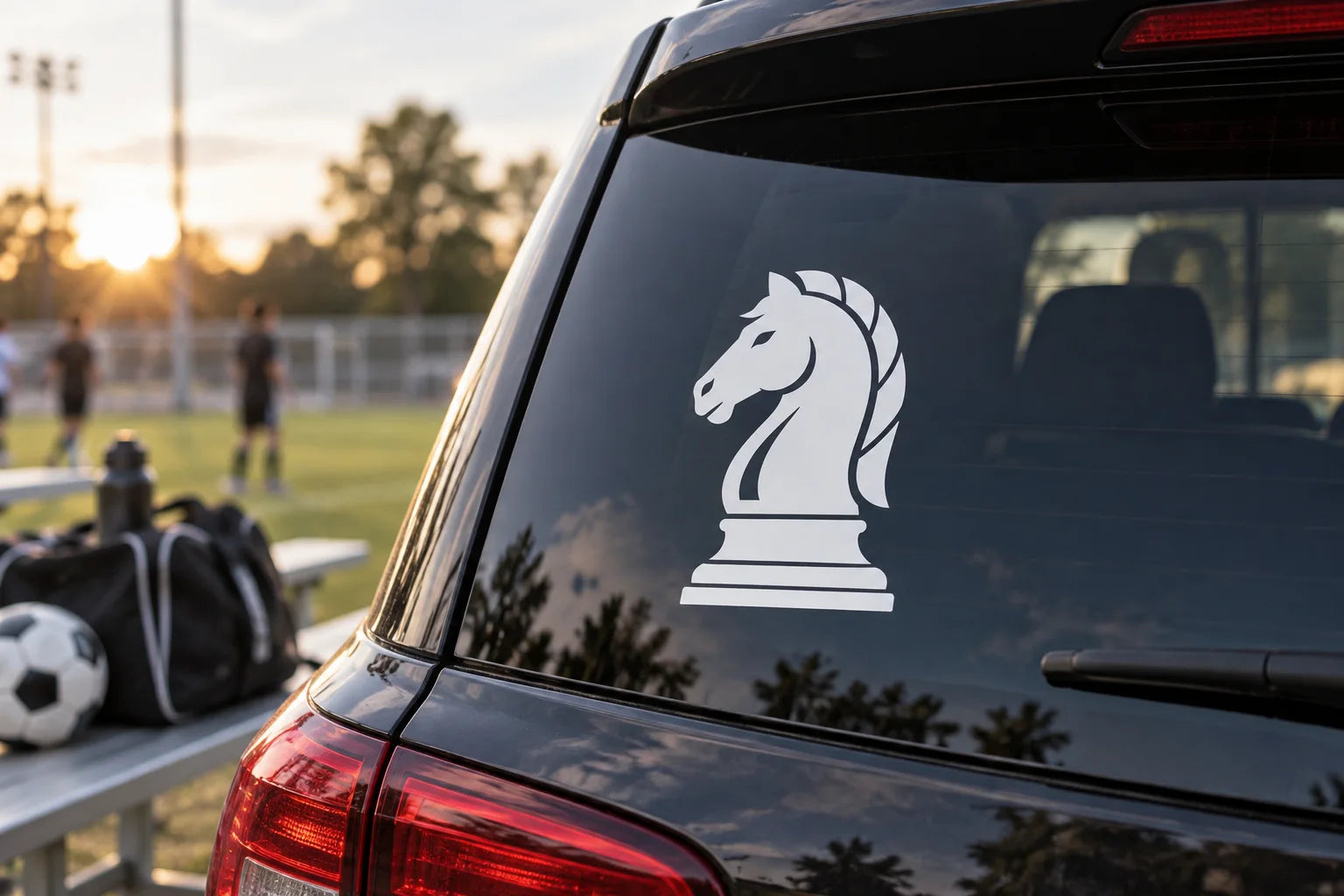 Illustrative Chess Decals vinyl application in a realistic separate close-up lifestyle scene.