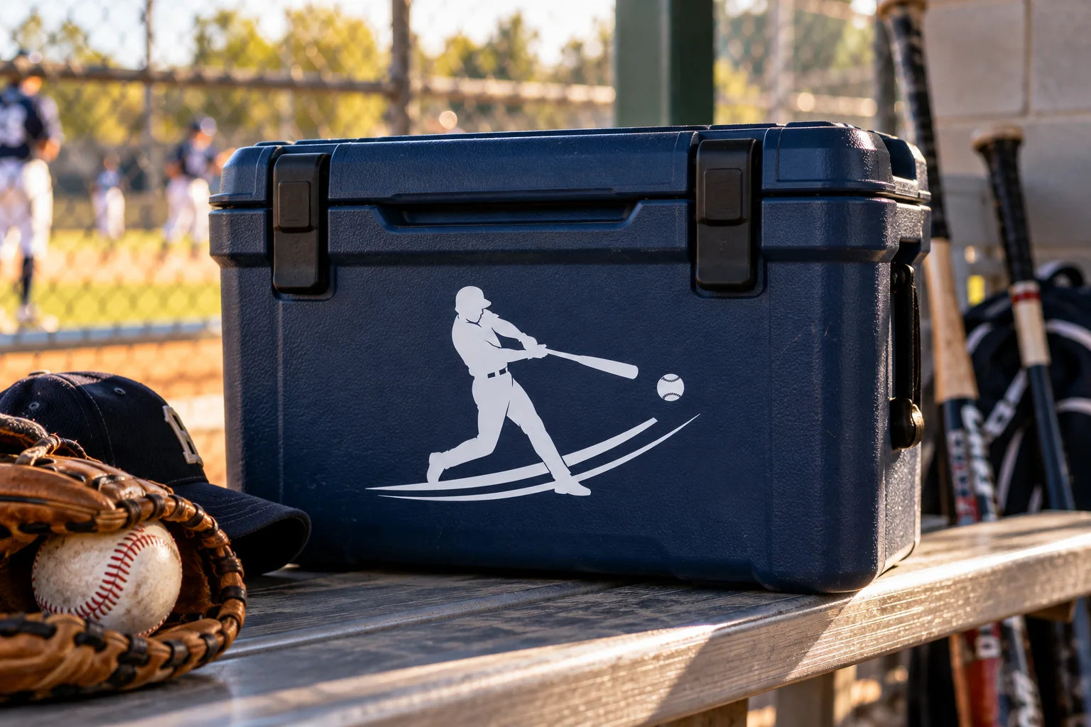 Illustrative Sports Decals vinyl application in a realistic separate close-up lifestyle scene.