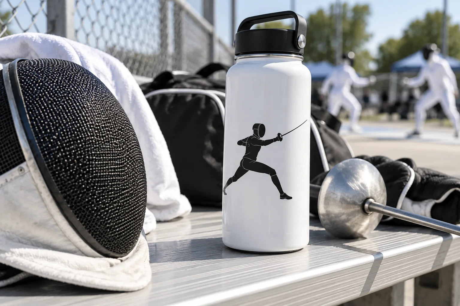 Illustrative Fencing Decals vinyl application in a realistic separate close-up lifestyle scene.