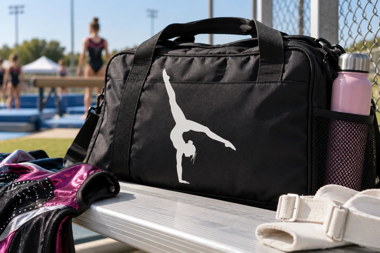 Illustrative Gymnastics Decals vinyl application in a realistic separate close-up lifestyle scene.