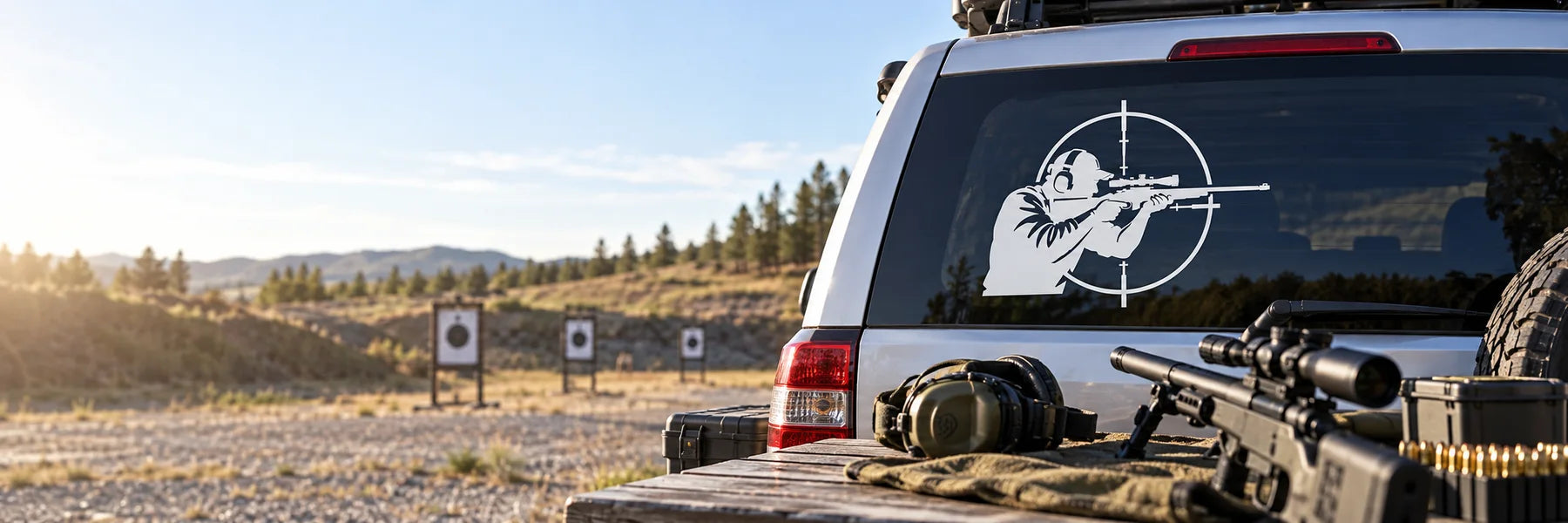 Illustrative Marksmen Decals vinyl application in a realistic panoramic lifestyle scene.