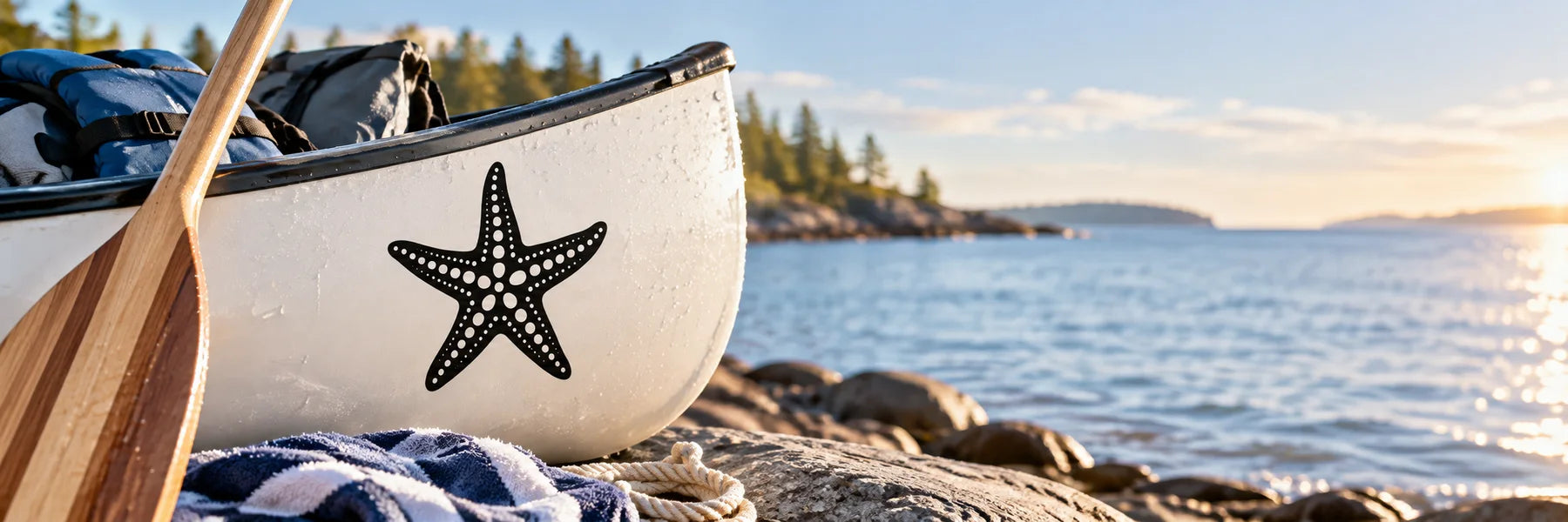 Illustrative Starfish Decals vinyl application in a realistic panoramic lifestyle scene.