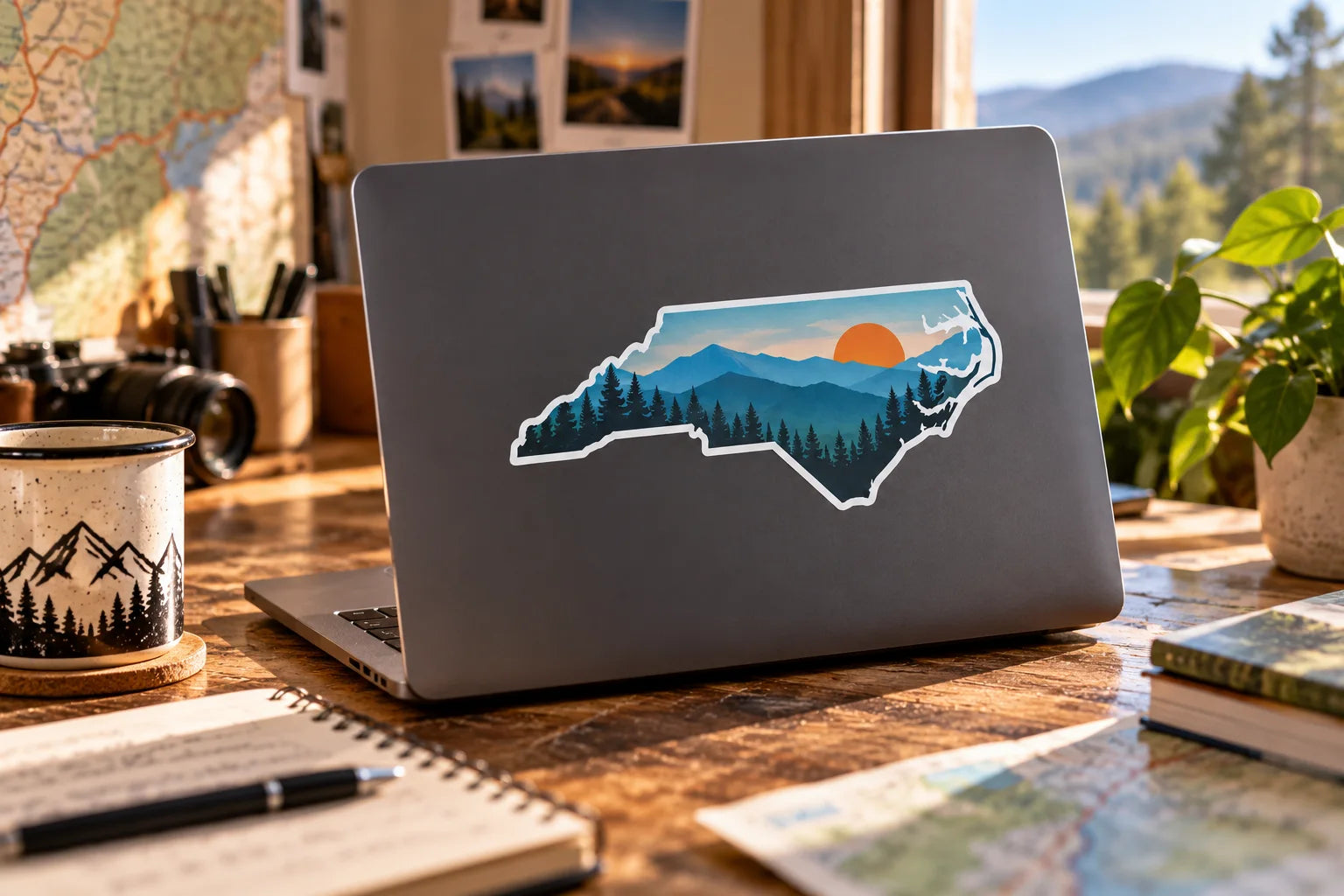 Illustrative State Decals vinyl application in a realistic separate close-up lifestyle scene.