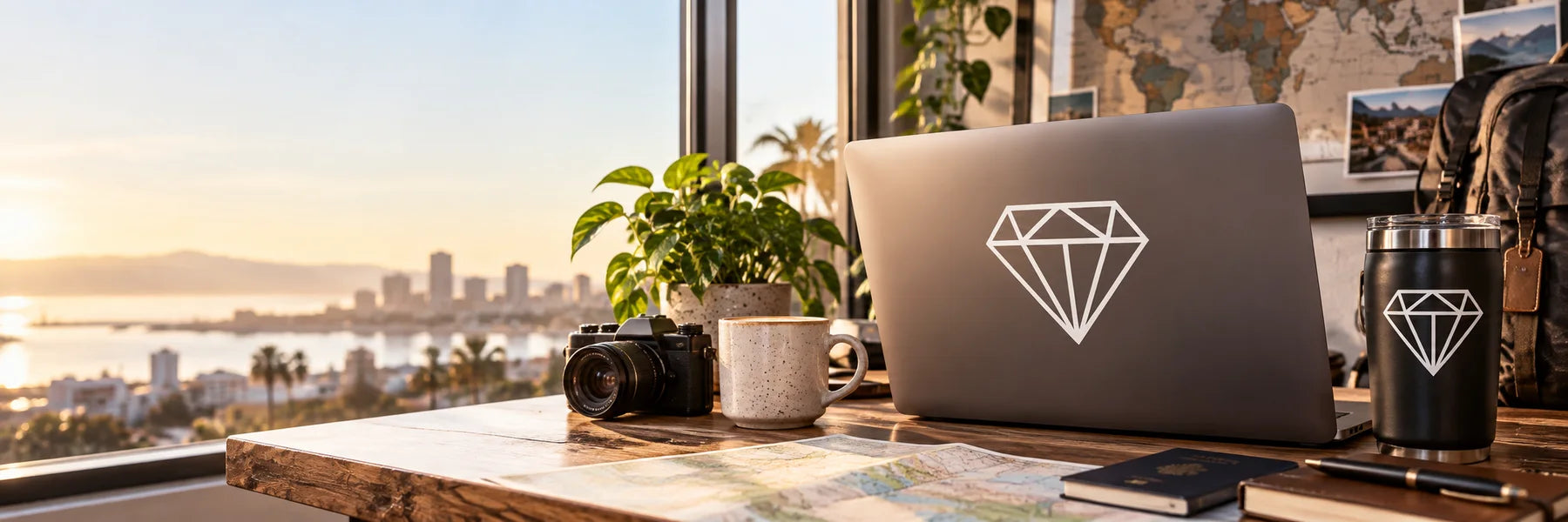 Illustrative Diamond Decals vinyl application in a realistic panoramic lifestyle scene.