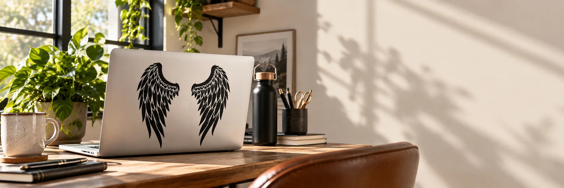 Illustrative Wing Decals vinyl application in a realistic panoramic lifestyle scene.