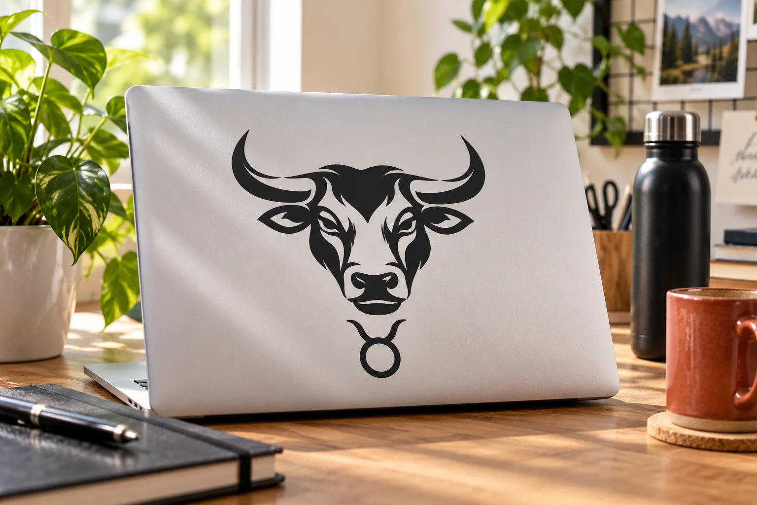 Illustrative Taurus vinyl application in a realistic separate close-up lifestyle scene.