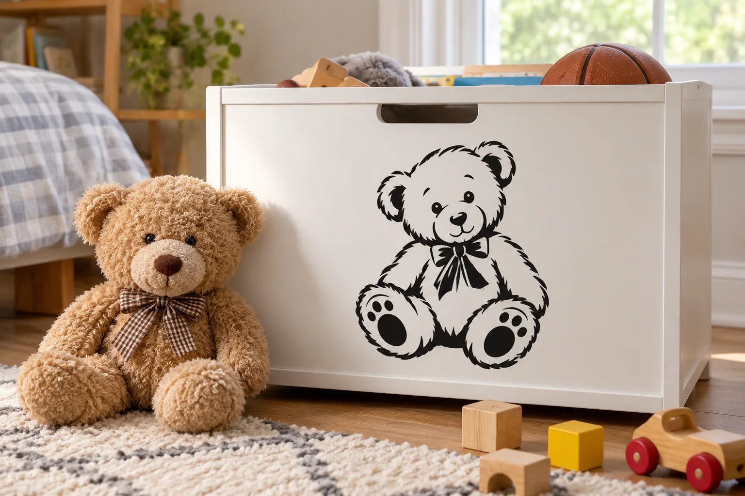 Illustrative Teddy Bears Wall Decals vinyl application in a realistic separate close-up lifestyle scene.