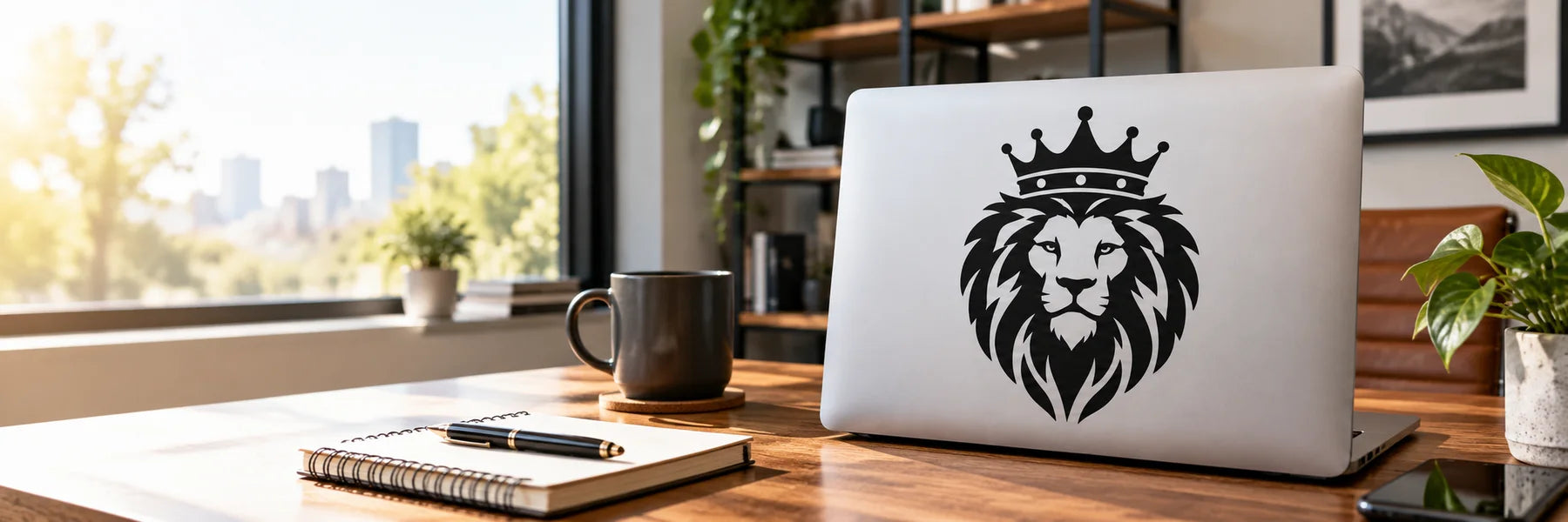 Illustrative Business Badges Wall Decals vinyl application in a realistic panoramic lifestyle scene.