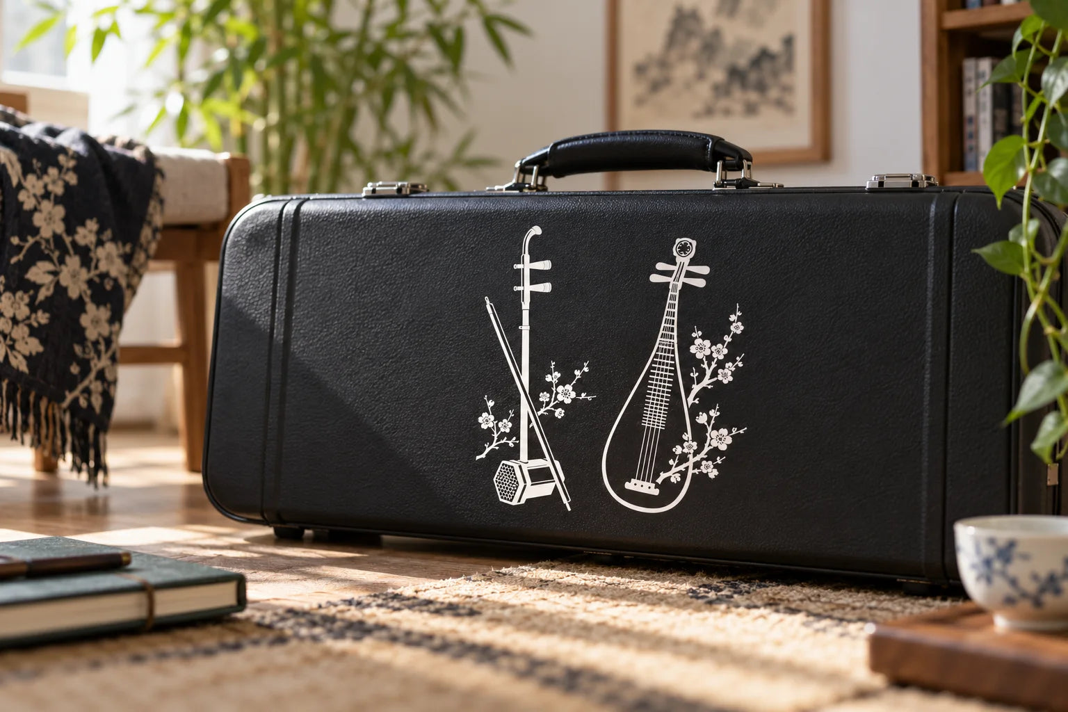 Illustrative Chinese Instruments vinyl application in a realistic separate close-up lifestyle scene.