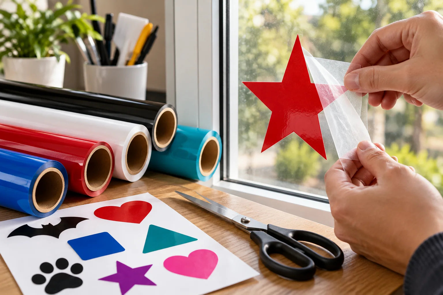 Illustrative Vinyl Media vinyl application in a realistic separate close-up lifestyle scene.