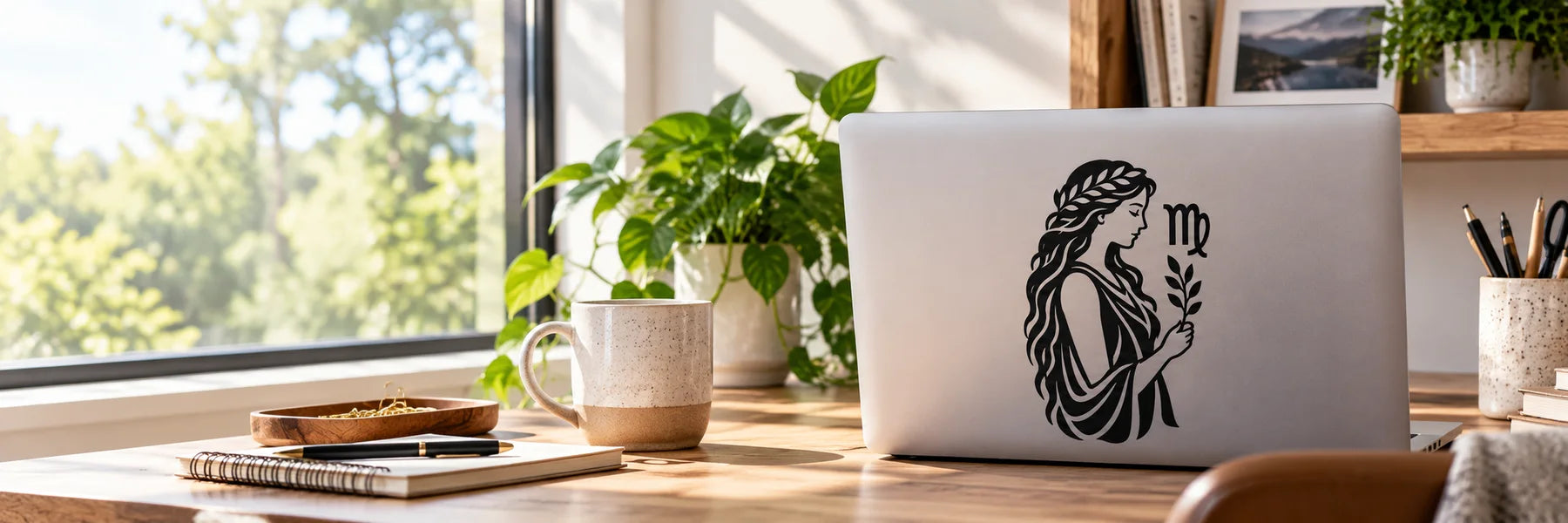 Illustrative Virgo vinyl application in a realistic panoramic lifestyle scene.