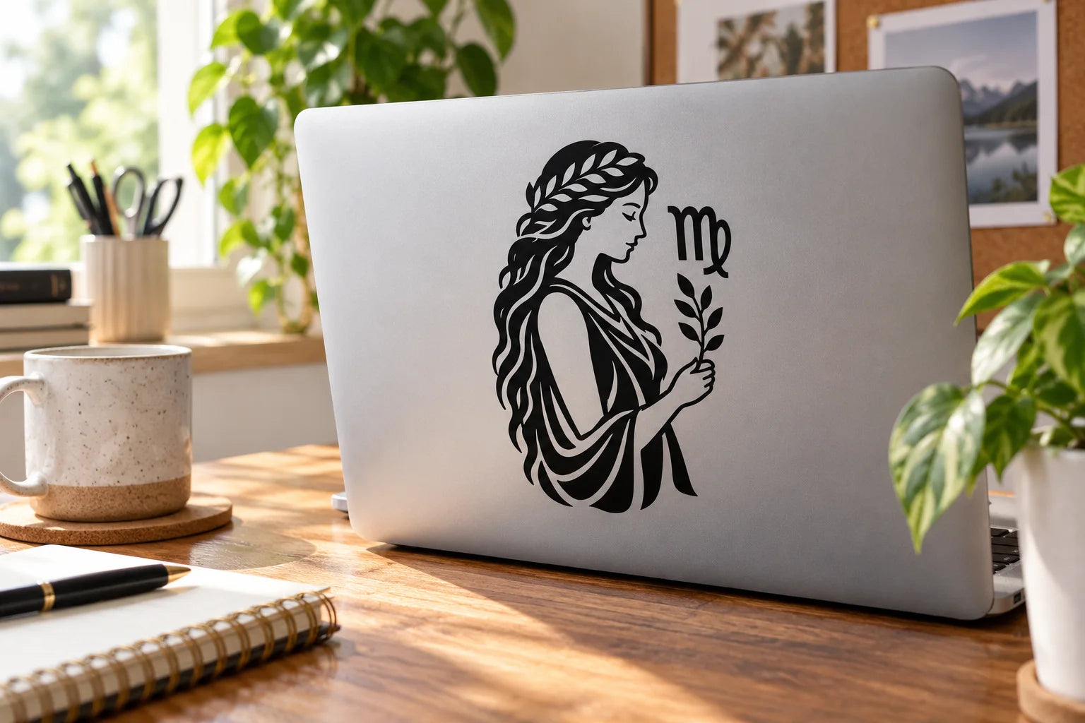 Illustrative Virgo vinyl application in a realistic separate close-up lifestyle scene.
