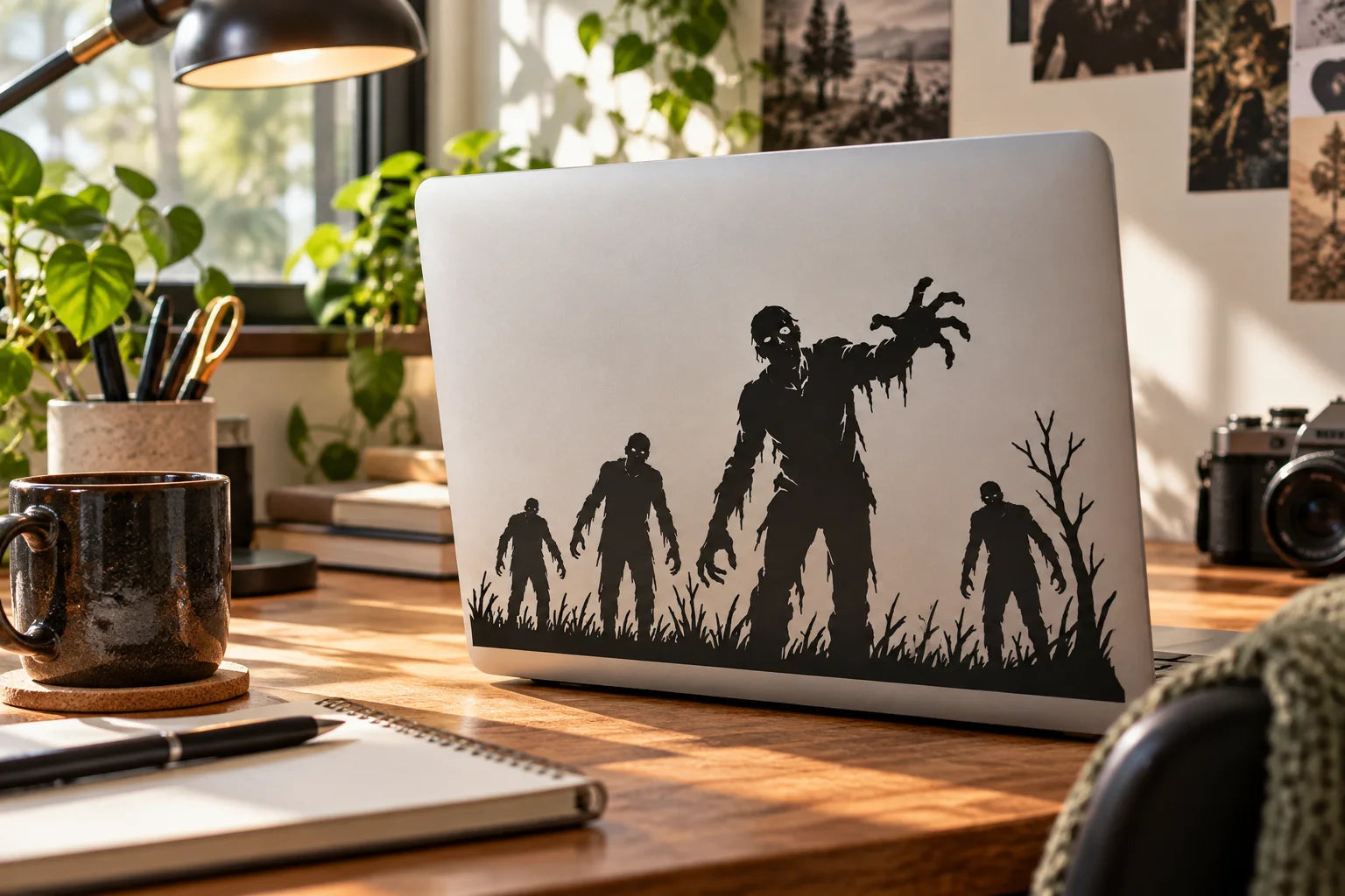 Illustrative Zombies vinyl application in a realistic separate close-up lifestyle scene.