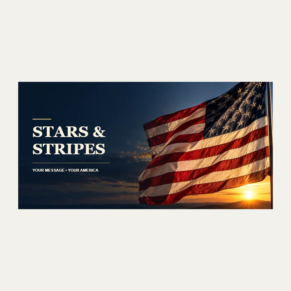 Stars & Stripes Custom Sticker Template