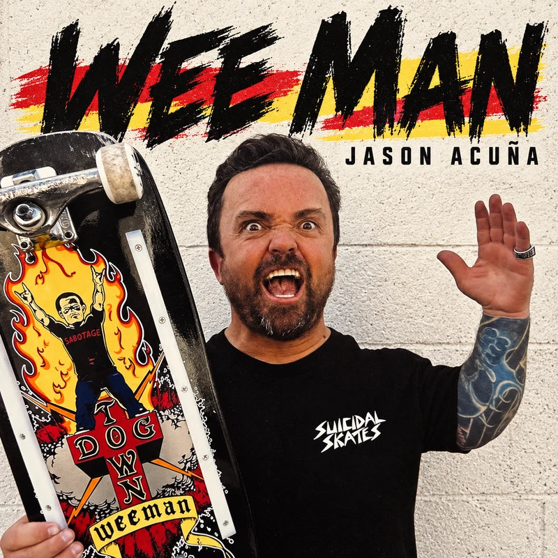 Jason Wee Man Acuña with his Dogtown skateboard
